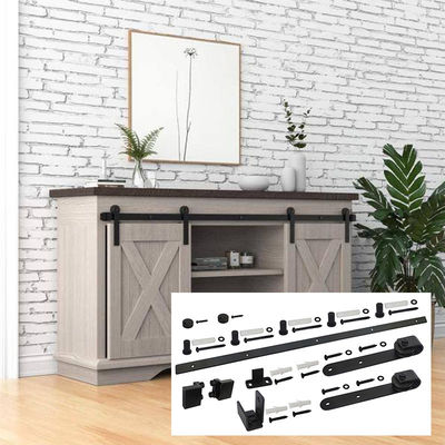 6 Ft Solid Steel Mini Barn Door Hardware Kit للأبواب الخشبية للأثاث المزدوج