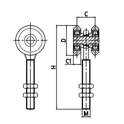2 عجلات M12 100mm انزلاق معلقة باب المرآب بكرات بكرة المسار عجلة