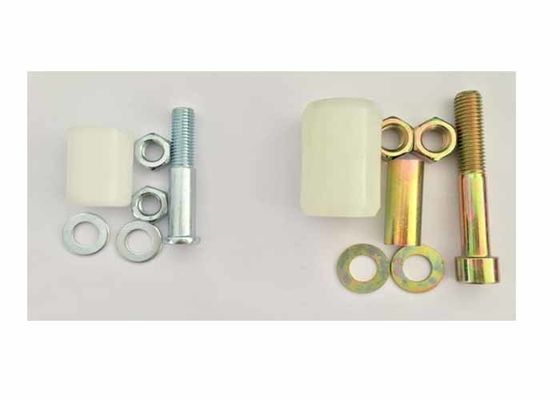 بكرات دليل نايلون بلاستيكية بيضاء وأسود مع الترباس 40x250mm