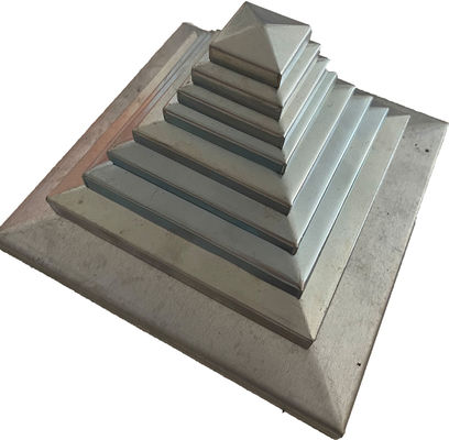 40x40 3 5/8 X 3 5/8 2 X 2 أغطية عمود السياج المجلفن الأبيض الهرمي المعطف