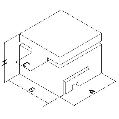 74x76x62.2mm كتلة دليل نايلون بوابة منزلقة 75mm أبيض