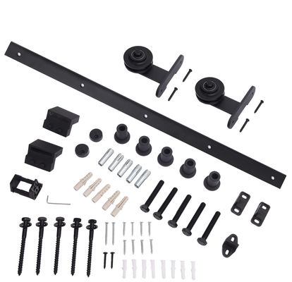 6.6ft Bypass Barn Gate Hardware معلقة أعلى مسار باب الحظيرة وبكرات