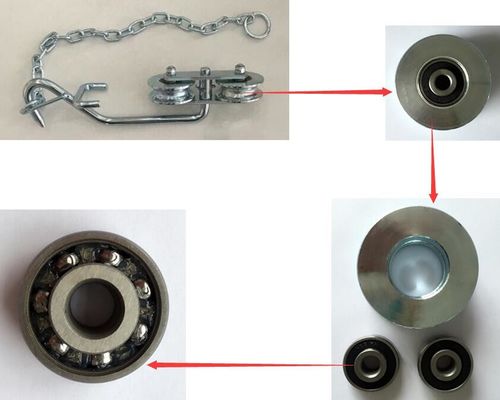 نظام بكرات كابليواي من الزنك الأبيض مع سلسلة كروية شديدة التحمل D64mm