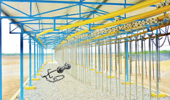 56mm-64mm الحديد الصلب الزنك الفضة Cableway الموز مزرعة عربة بكرة بكرة