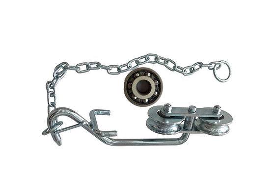 56mm-64mm الحديد الصلب الزنك الفضة Cableway الموز مزرعة عربة بكرة بكرة