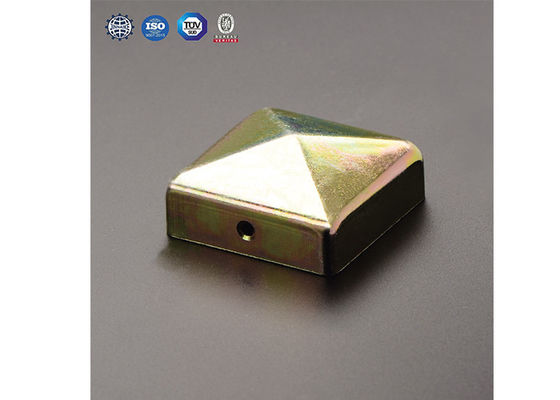 1.5 بوصة 2 1/2 بوصة 1 1/2 &quot;أغطية أعمدة معدنية مربعة 5 × 5 3 × 3 4 × 4 مع رقبة
