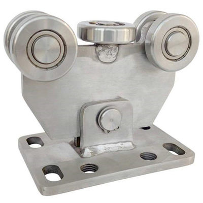 الفولاذ المقاوم للصدأ 304 Dia 50mm الكابولي بوابة النقل 5 عجلات لمسار 60X60