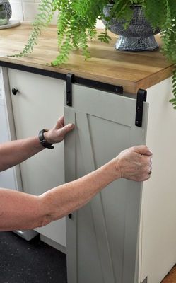 6 Ft Solid Steel Mini Barn Door Hardware Kit للأبواب الخشبية للأثاث المزدوج